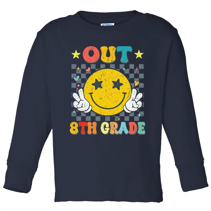 Peace Out 8th Grade Graduate Graduation Last Day Of School Toddler Long Sleeve Shirt