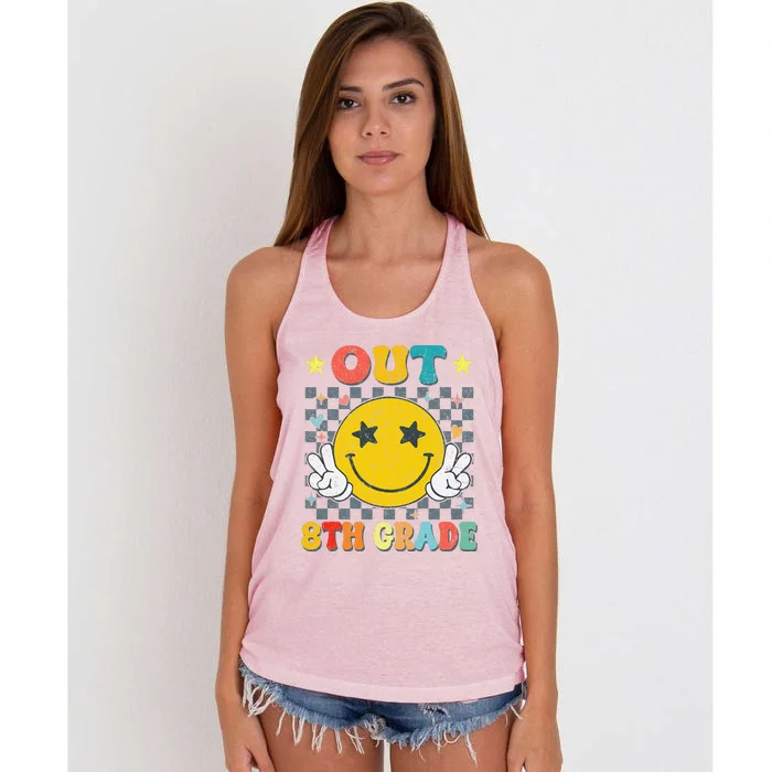 Peace Out 8th Grade Graduate Graduation Last Day Of School Women's Knotted Racerback Tank