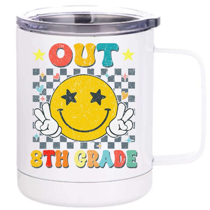 Peace Out 8th Grade Graduate Graduation Last Day Of School Front & Back 12oz Stainless Steel Tumbler Cup