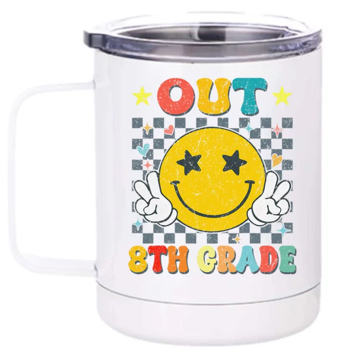 Peace Out 8th Grade Graduate Graduation Last Day Of School Front & Back 12oz Stainless Steel Tumbler Cup