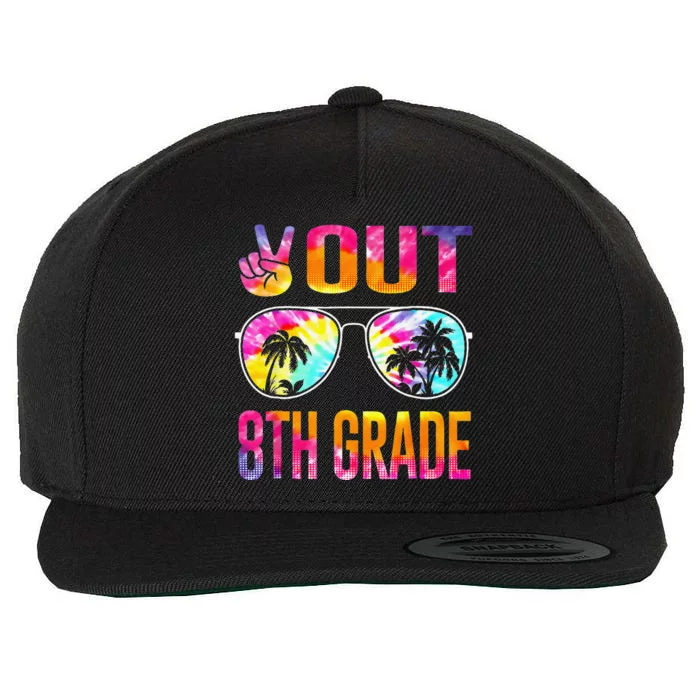 Peace Out 8th Grade Tie Dye Graduation Last Day Of School Wool Snapback Cap