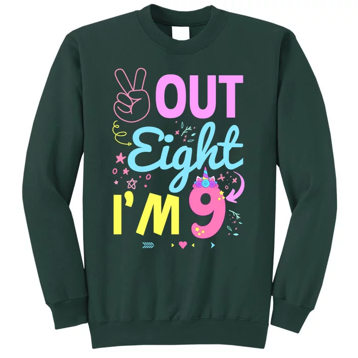 Peace Out 8 Im 9 Years Old 9th Happy Birthday For Boy Girl Sweatshirt