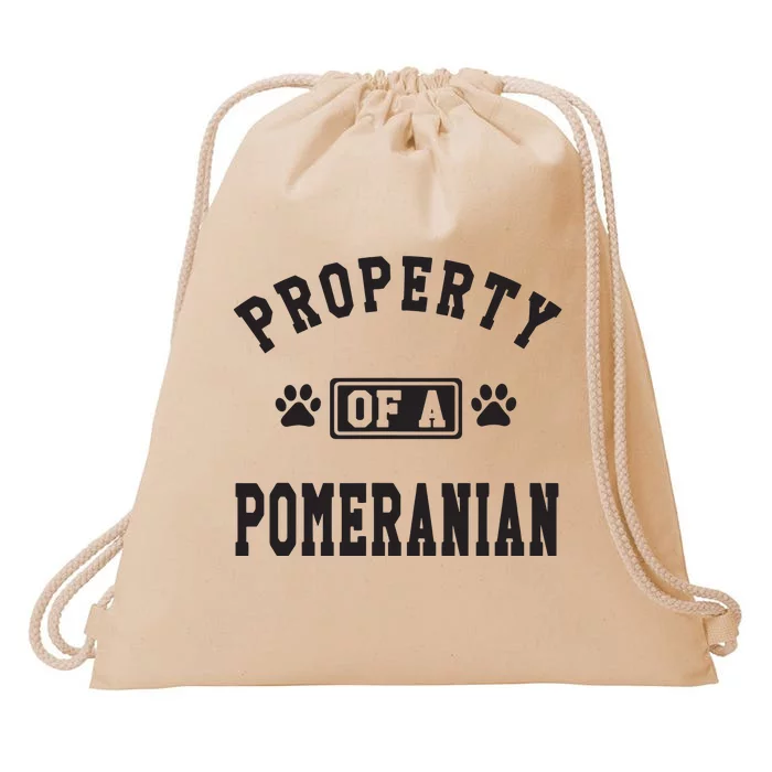 Property Of A Pomeranian Pomeranian Lover Drawstring Bag