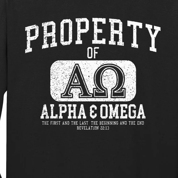 Property Of Alpha & Omega Christian Athletic Design Tall Long Sleeve T-Shirt