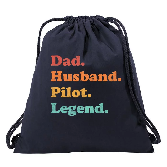 Pilot Or Airline Pilot For Dad Or Husband For Fathers Day Gift Drawstring Bag