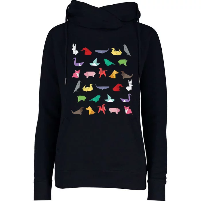 Paper Origami Animals Gifts for Origami Lovers Japanese Art Womens Funnel Neck Pullover Hood