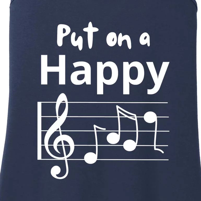 Put On A Happy Face Musical Notes Funny Ladies Essential Tank