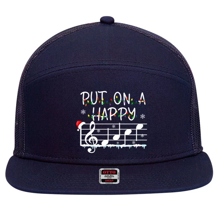 Put On A Happy Music Teacher Gift 7 Panel Mesh Trucker Snapback Hat