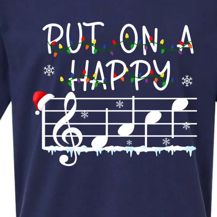 Put On A Happy Music Teacher Gift Sueded Cloud Jersey T-Shirt