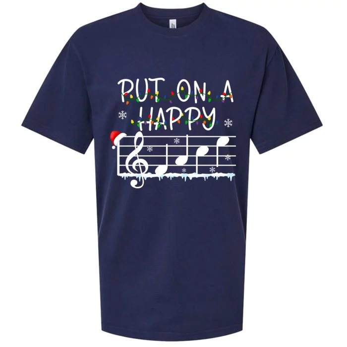 Put On A Happy Music Teacher Gift Sueded Cloud Jersey T-Shirt