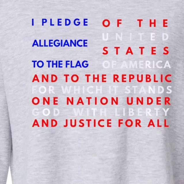 Pledge Of Allegiance Flag Patriotic Independence July 4th Cropped Pullover Crew