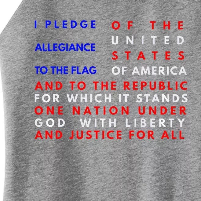 Pledge Of Allegiance Flag Patriotic Independence July 4th Women’s Perfect Tri Rocker Tank