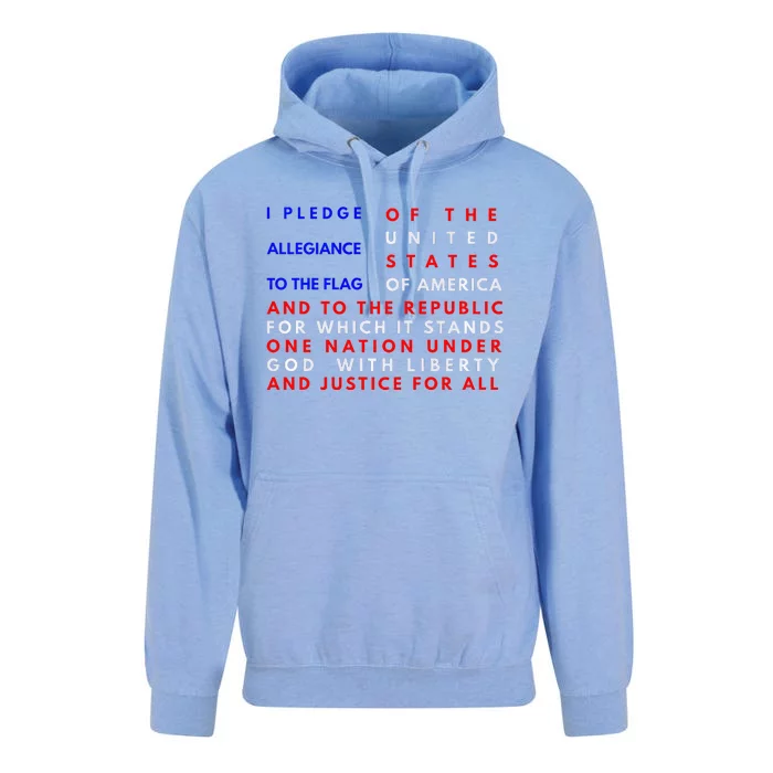 Pledge Of Allegiance Flag Patriotic Independence July 4th Unisex Surf Hoodie