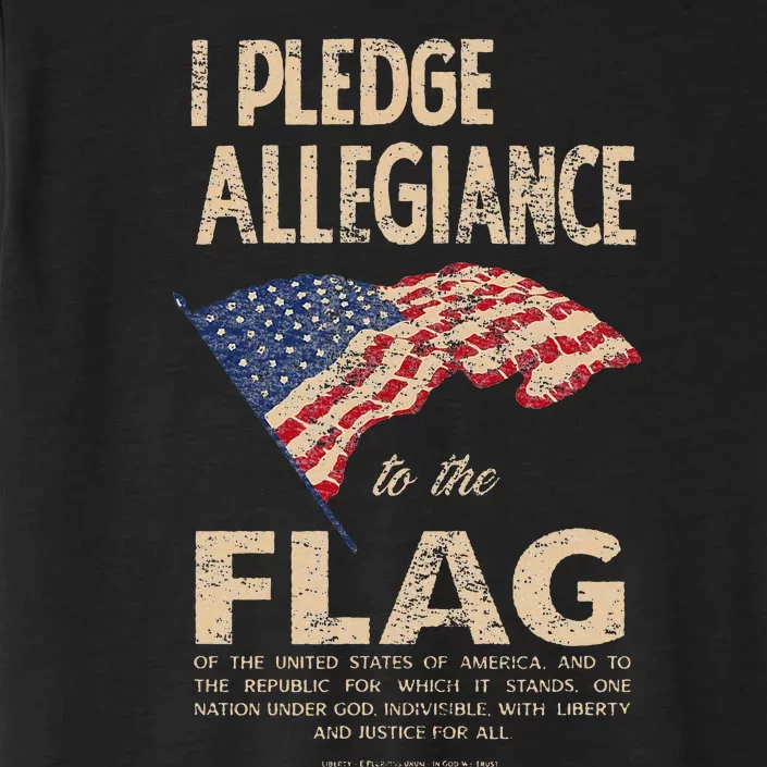 Pledge Of Allegiance American Flag Distressed Graphic ChromaSoft Performance T-Shirt