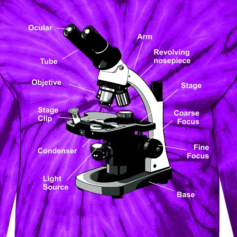 Parts Of A Microscope Tie-Dye Long Sleeve Shirt