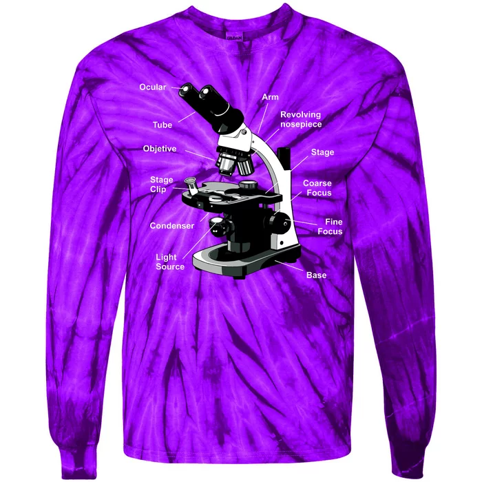 Parts Of A Microscope Tie-Dye Long Sleeve Shirt