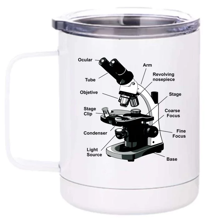 Parts Of A Microscope Front & Back 12oz Stainless Steel Tumbler Cup