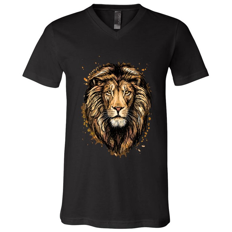 Portrait Of A Lion V-Neck T-Shirt