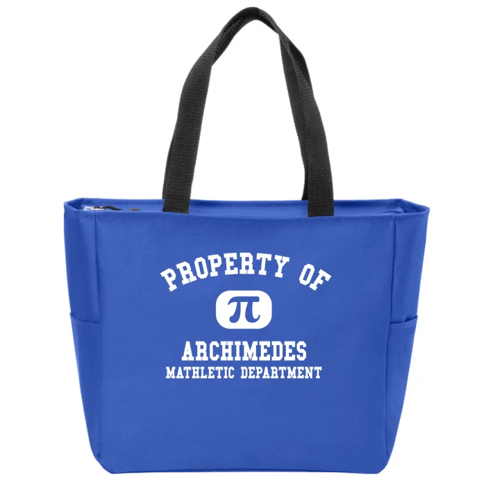 Property Of Archimedes Gift Mathletic Departt Gift Zip Tote Bag