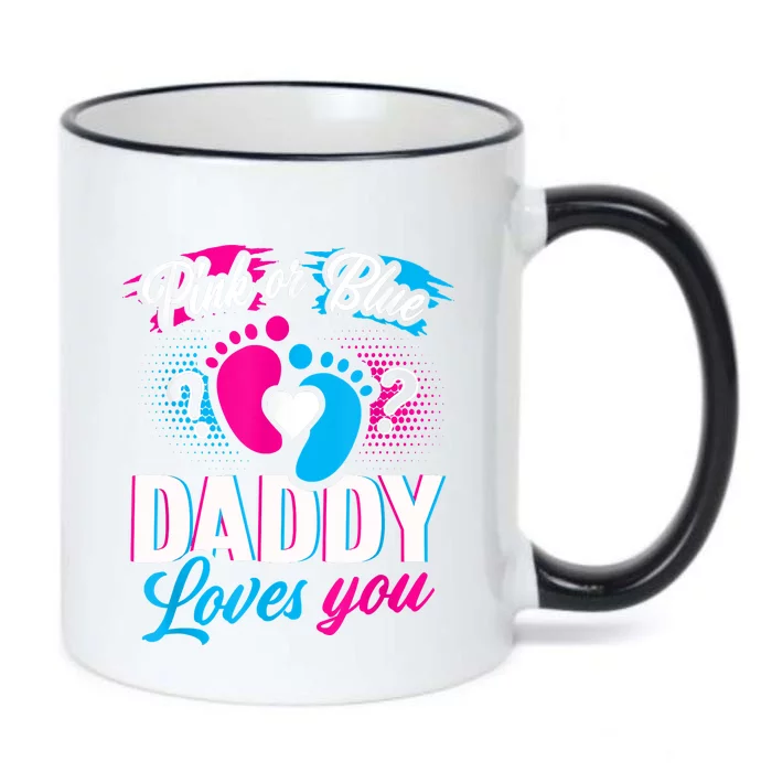 Pink Or Blue Daddy Loves You Shirt Gender Reveal Baby Gift Black Color Changing Mug