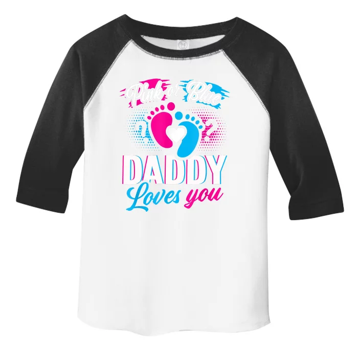 Pink Or Blue Daddy Loves You Shirt Gender Reveal Baby Gift Toddler Fine Jersey T-Shirt