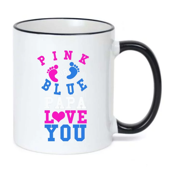 Pink Or Blue Papa Loves You Gift Gender Reveal Great Gift Black Color Changing Mug