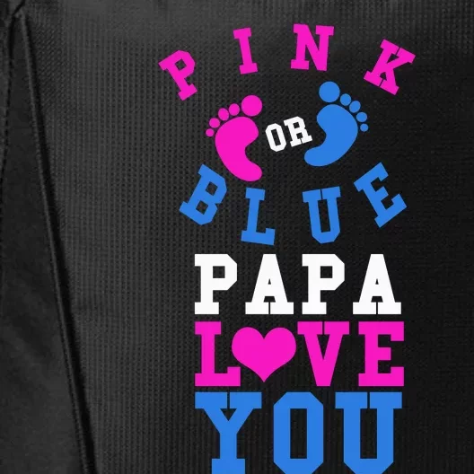 Pink Or Blue Papa Loves You Gift Gender Reveal Great Gift City Backpack