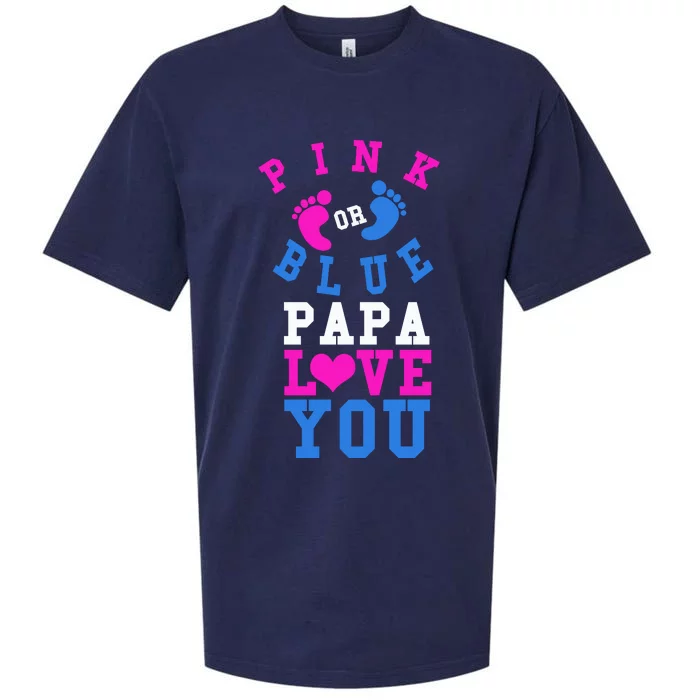 Pink Or Blue Papa Loves You Gift Gender Reveal Great Gift Sueded Cloud Jersey T-Shirt