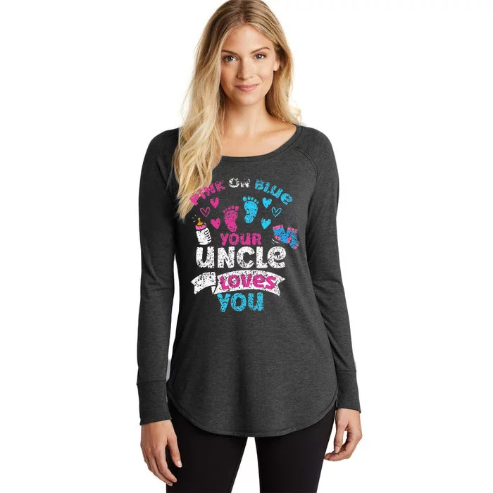 Pink Or Blue Your Uncle Loves You Gender Reveal Pregnancy Women's Perfect Tri Tunic Long Sleeve Shirt