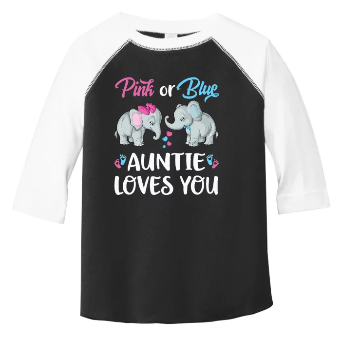 Pink Or Blue Auntie Loves You Elephants Gender Reveal Family Toddler Fine Jersey T-Shirt