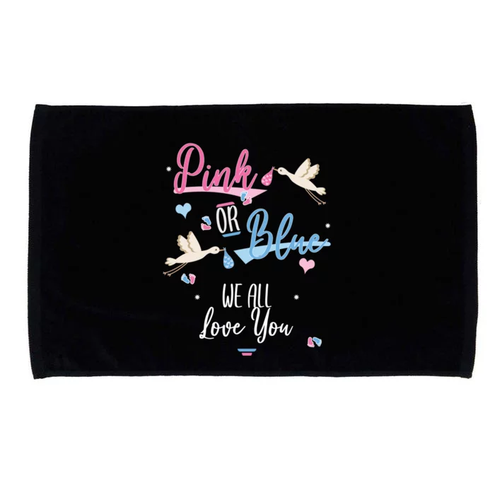 Pink Or Blue We All Love You Gender Reveal Party Great Gift Microfiber Hand Towel