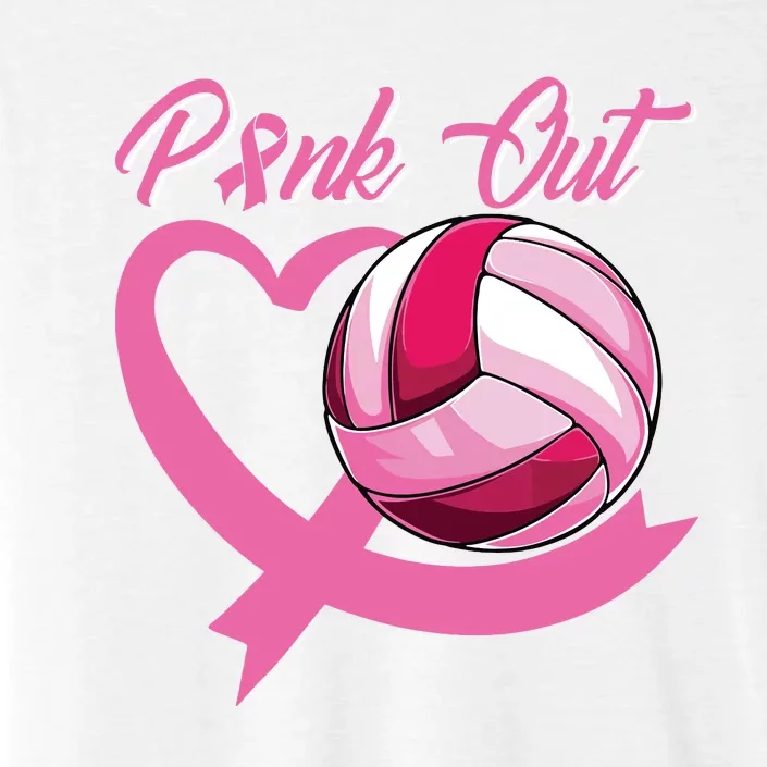 Pink Out Breast Cancer Pink Ribbon Heart Volleyball Ball ChromaSoft Performance T-Shirt