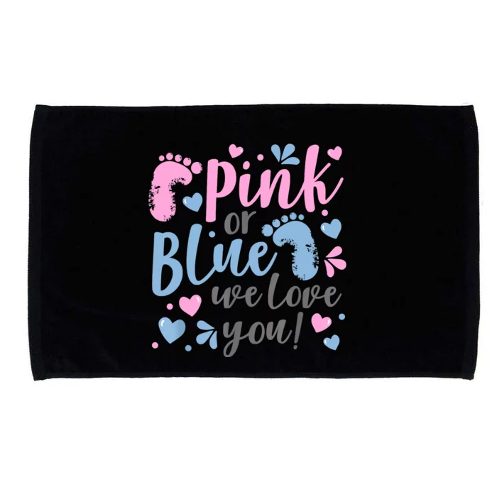 Pink Or Blue We Love You Gender Reveal Baby Shower Gift Microfiber Hand Towel