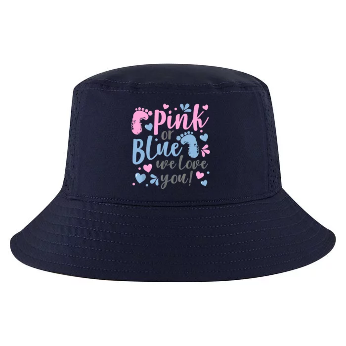 Pink Or Blue We Love You Gender Reveal Baby Shower Gift Cool Comfort Performance Bucket Hat