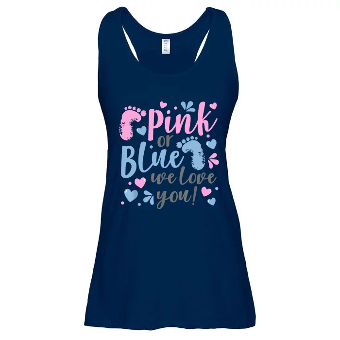 Pink Or Blue We Love You Gender Reveal Baby Shower Gift Ladies Essential Flowy Tank