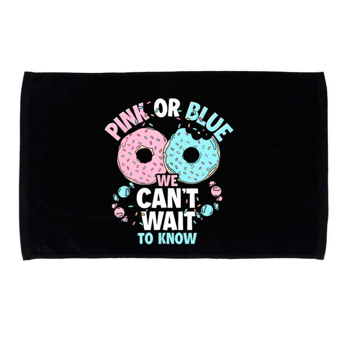 Pink Or Blue We Cant Wait To Know Donut Gender Reveal Microfiber Hand Towel