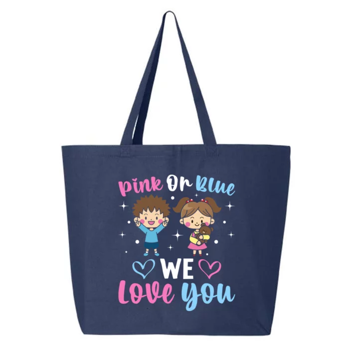 Pink Or Blue We Love You Gender Reveal Announcet Gift 25L Jumbo Tote