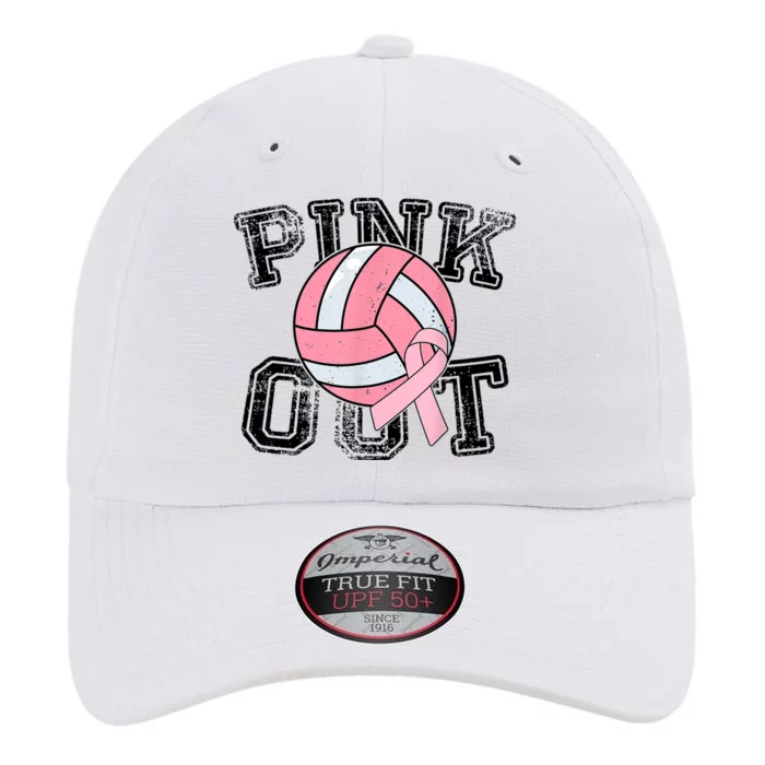 Pink Out Breast Cancer Awareness Pink Ribbon Volleyball The Original Performance Cap