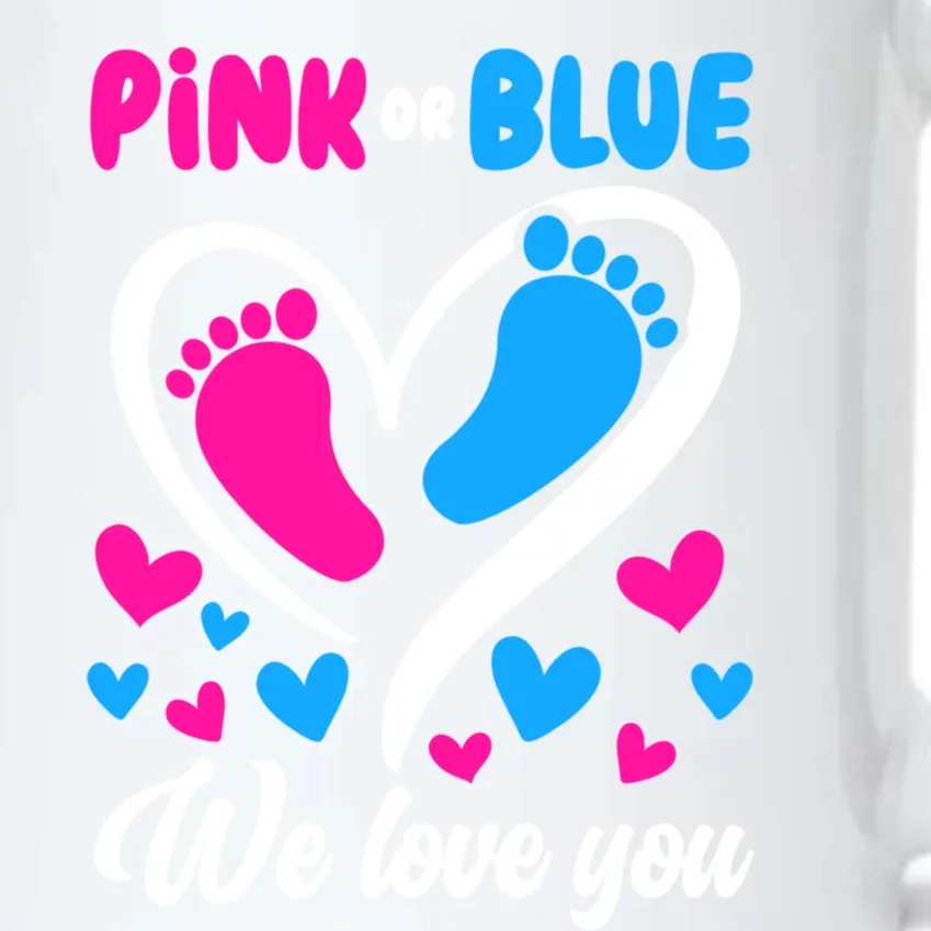 Pink Or Blue We Love You Gender Reveal Gift Black Color Changing Mug