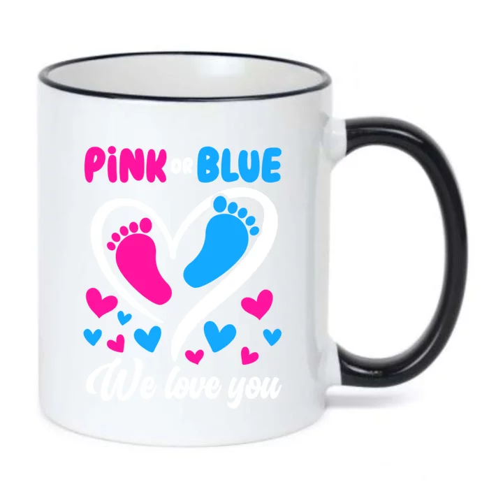 Pink Or Blue We Love You Gender Reveal Gift Black Color Changing Mug