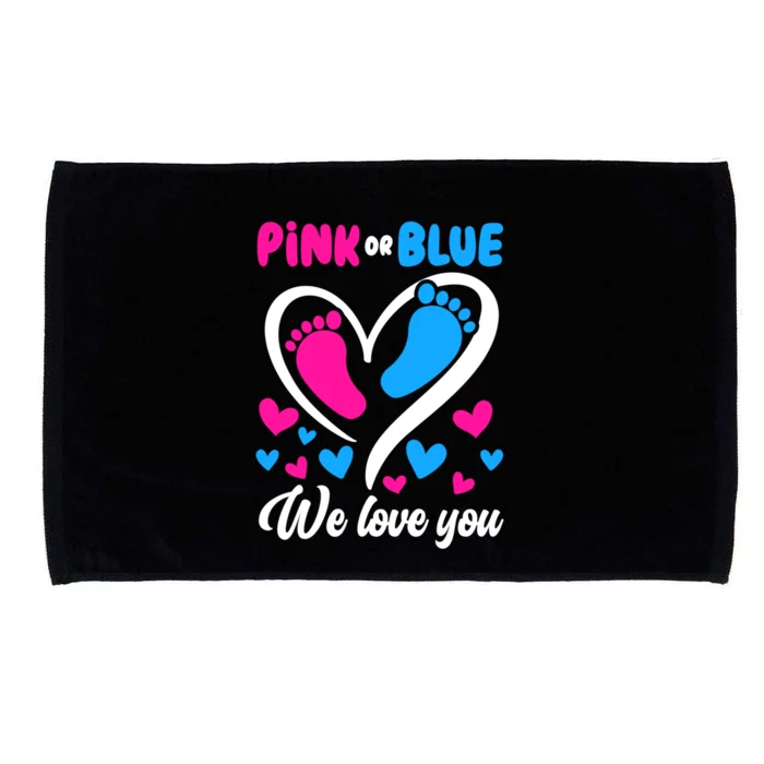 Pink Or Blue We Love You Gender Reveal Gift Microfiber Hand Towel