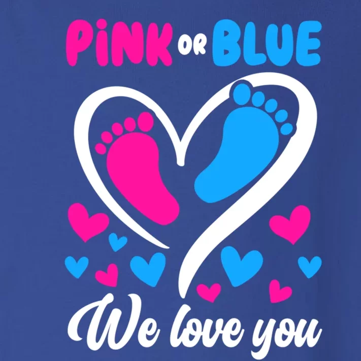 Pink Or Blue We Love You Gender Reveal Gift Toddler Long Sleeve Shirt