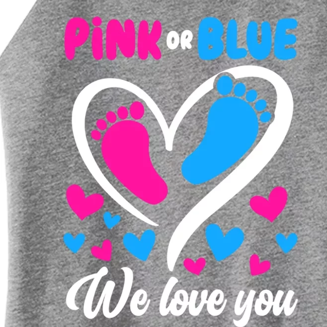 Pink Or Blue We Love You Gender Reveal Gift Women’s Perfect Tri Rocker Tank