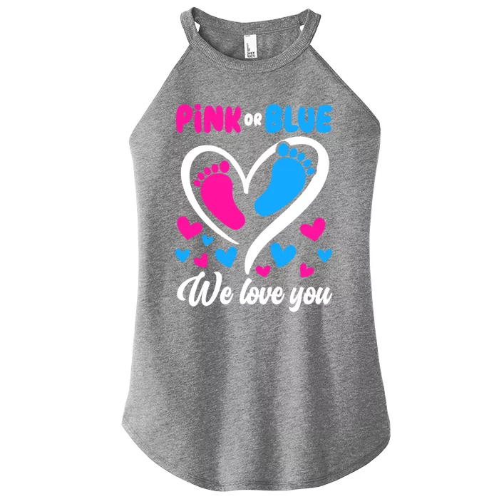 Pink Or Blue We Love You Gender Reveal Gift Women’s Perfect Tri Rocker Tank