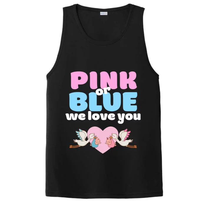 Pink Or Blue We Love You Gender Reveal Party Gift Performance Tank