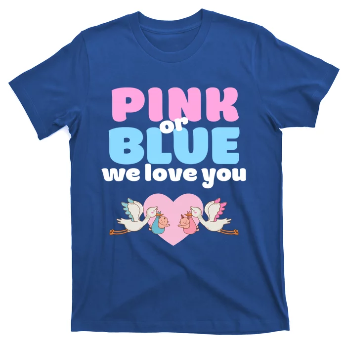 Pink Or Blue We Love You Gender Reveal Party Gift T-Shirt