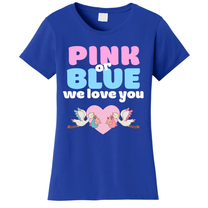 Pink Or Blue We Love You Gender Reveal Party Gift Women's T-Shirt