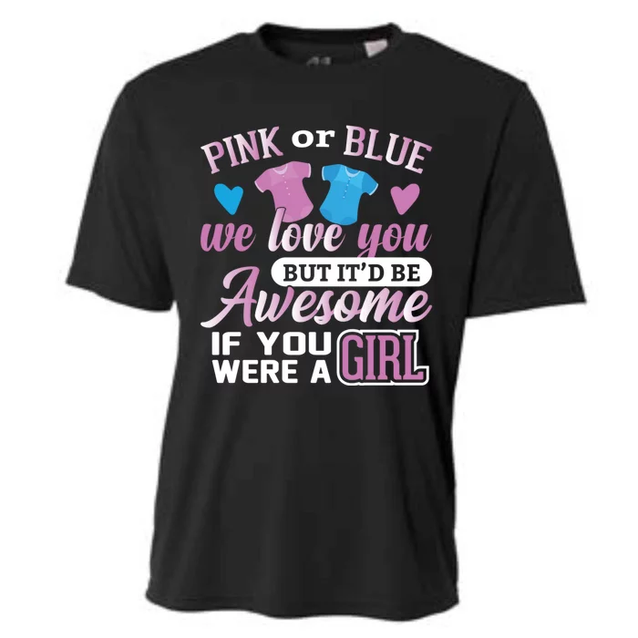 Pink Or Blue We Love You Gender Reveal Cute Gift Cooling Performance Crew T-Shirt