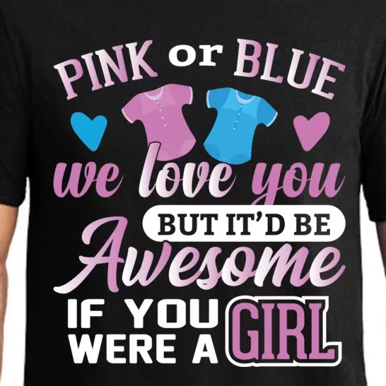 Pink Or Blue We Love You Gender Reveal Cute Gift Pajama Set