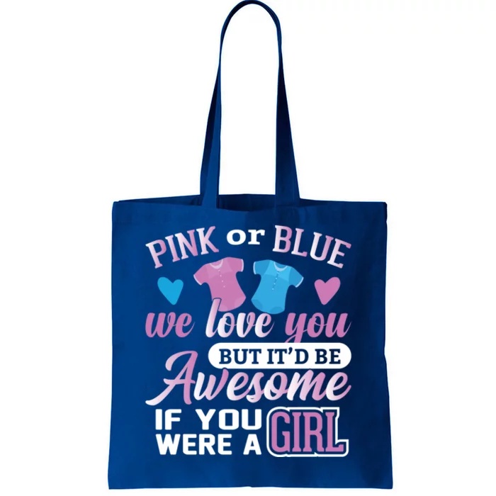 Pink Or Blue We Love You Gender Reveal Cute Gift Tote Bag